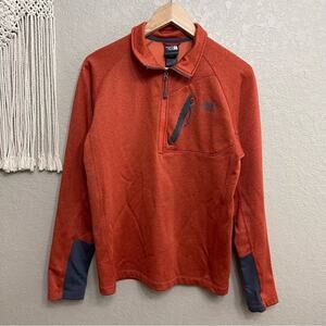 The North Face 1/4 Zip Pullover orange -men's Size S